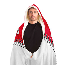 Load image into Gallery viewer, Personalized Baseball Hooded Blanket Red &amp; White
