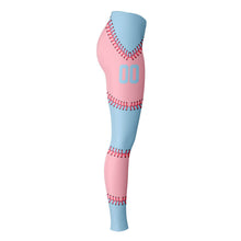Load image into Gallery viewer, Personalized Leggings Pale Blue and Pink
