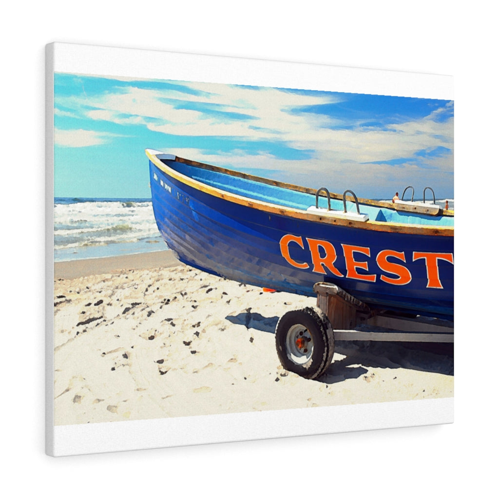 Wildwood Crest Lifeguard Boat Watercolor Painting Wall Art Print