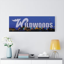 Load image into Gallery viewer, Wildwood Night time Skyline Sign Canvas
