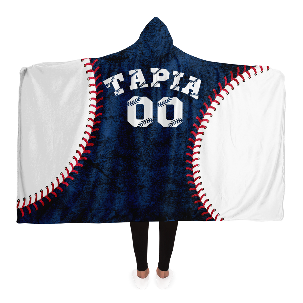 Baseball Gift Ideas New York Baseball Personalized Hooded Blanket Blue & White