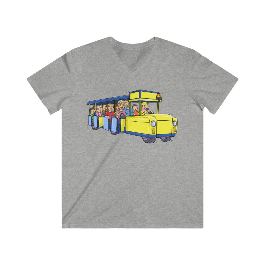 Watch The Tramcar Please Wildwood NJ In Gray Men's Fitted V-Neck Short Sleeve Tee