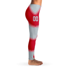 Load image into Gallery viewer, Seattle Personalized Leggings Red &amp; Silver
