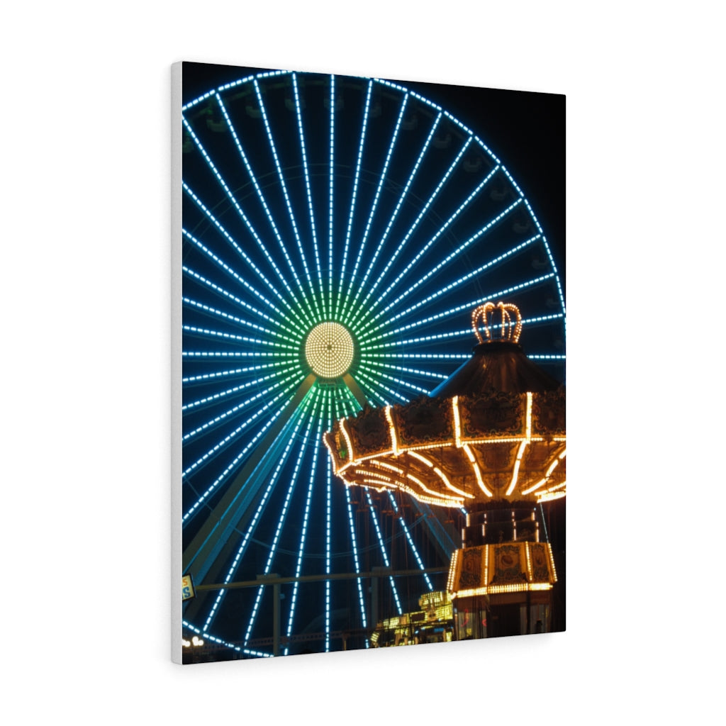 Canvas Print Wildwood Jersey Shore Morey's Piers Amusement Park Ferris Wheel Swings
