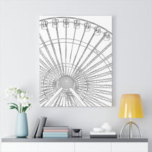 Load image into Gallery viewer, Black &amp; White Art Sketch Wall Art Print Morey&#39;s Piers Amusement Park Wildwood Ferris Wheel
