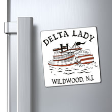 Load image into Gallery viewer, Vintage Wildwood by the sea Delta Lady NJ Post Card Refrigerator Magnet Keepsake Souvenir
