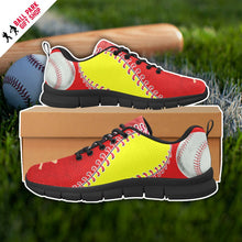 Load image into Gallery viewer, Softball Sneakers Red &amp; Yellow
