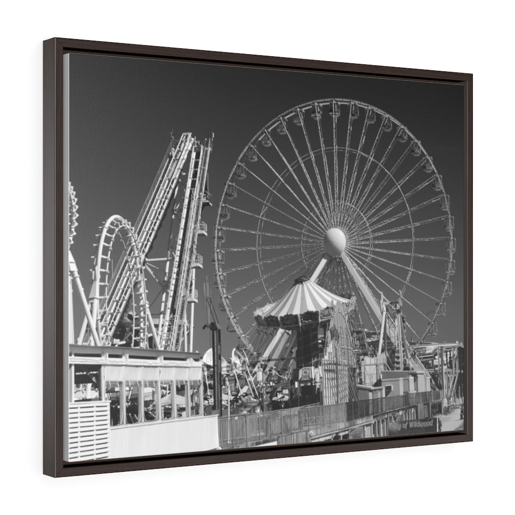 Wildwood New Jersey Amusement Park  Black and White Photography Wall Art Print