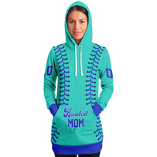 Load image into Gallery viewer, Personalized Long Hoodie Cobalt Turquoise &amp; Blue

