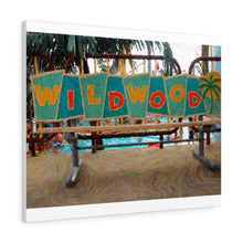 Load image into Gallery viewer, Gouache Digital Art painting Wildwood NJ Bench Wall Art Print
