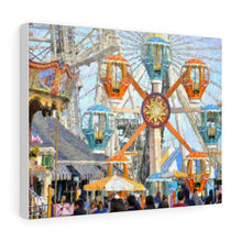 Load image into Gallery viewer, Gouache Digital Art painting Wall Art Print Moreys Piers Wildwood Ferris Wheel NJ
