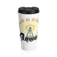 Load image into Gallery viewer, The famous Wildwood is sign featuring beach balls Stainless Steel Water Bottle Stainless Steel Travel Mug
