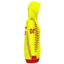 Load image into Gallery viewer, Softball Personalized Long Hoodie Yellow
