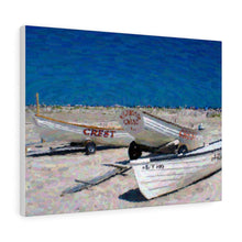 Load image into Gallery viewer, Gouache Digital Art painting Wall Art Print Wildwood Crest life guard boats New Jersey beach
