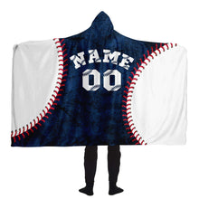 Load image into Gallery viewer, New York Baseball Personalized Hooded Blanket Blue &amp; White
