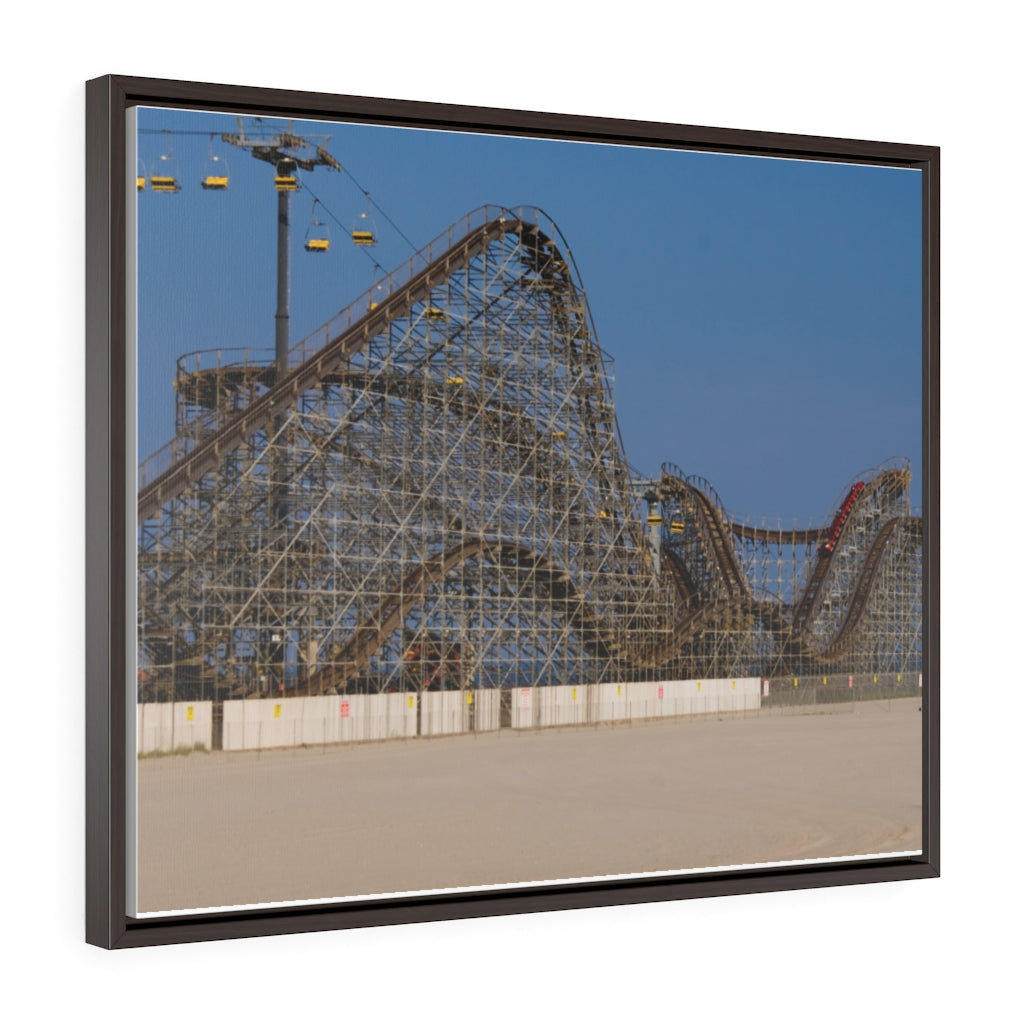 Canvas Print Piers Amusement Park  Wooden Roller Coaster Beach