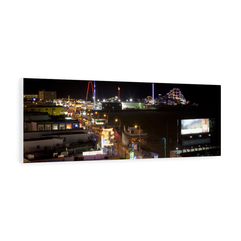 Canvas Print Wildwood New Jersey Shore Nighttime Skyline Aerial View