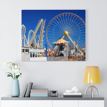 Load image into Gallery viewer, Canvas Print Wildwood New Jersey shore Big Ferris Wheel Ocean View
