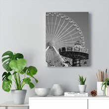 Load image into Gallery viewer, Black and White Photography Wall Art Print Amusement Park Wildwood Ferris Wheel
