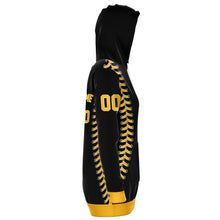 Load image into Gallery viewer, Pittsburgh Personalized Long Hoodie Black &amp; Gold
