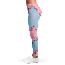 Load image into Gallery viewer, Personalized Leggings Pale Blue and Pink
