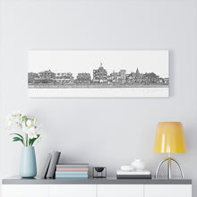 Load image into Gallery viewer, Black &amp; White Art sketch Cape May NJ Beach Wall Art Print Panoramic

