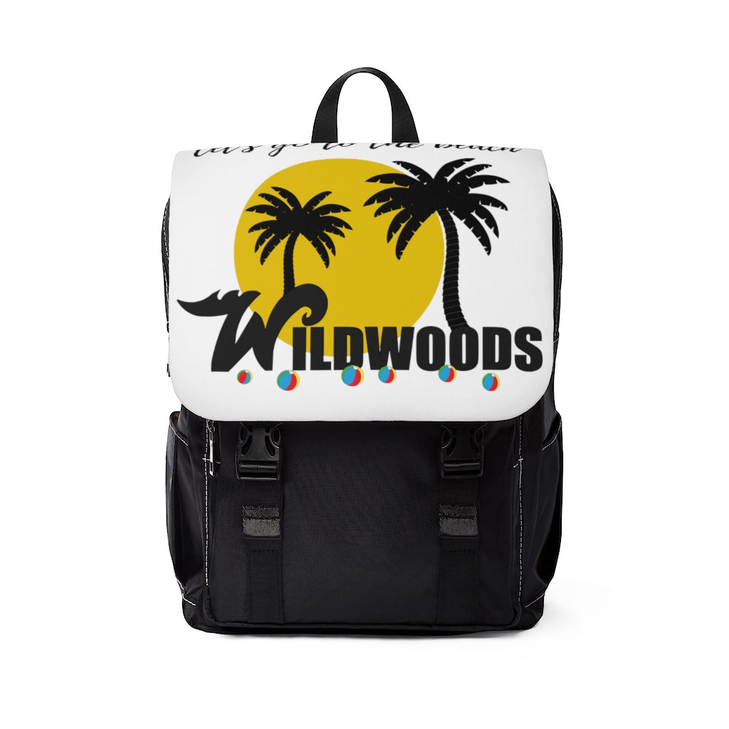 Lets Go To The Beach Wildwood Beach Unisex Casual Shoulder Backpack