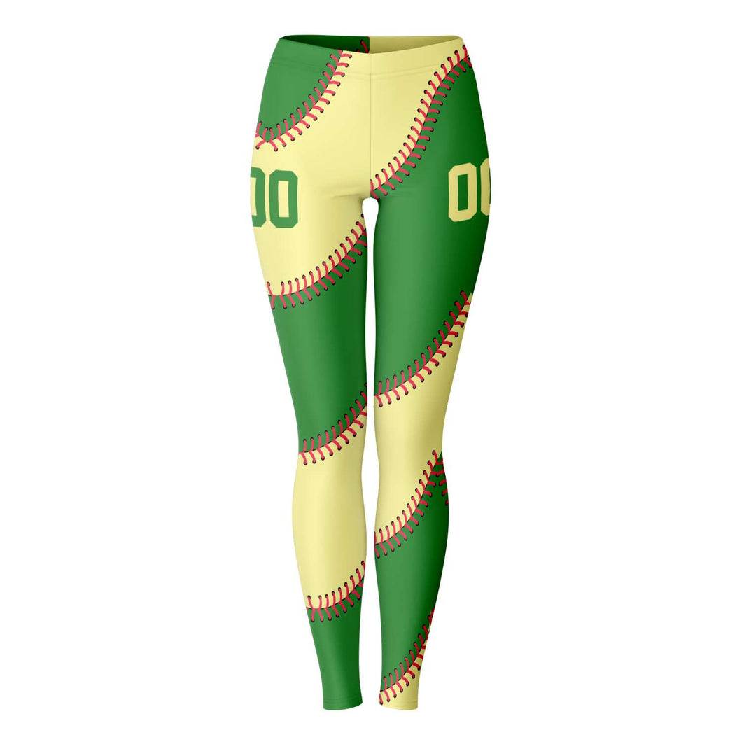 Personalized Leggings Green and Yellow