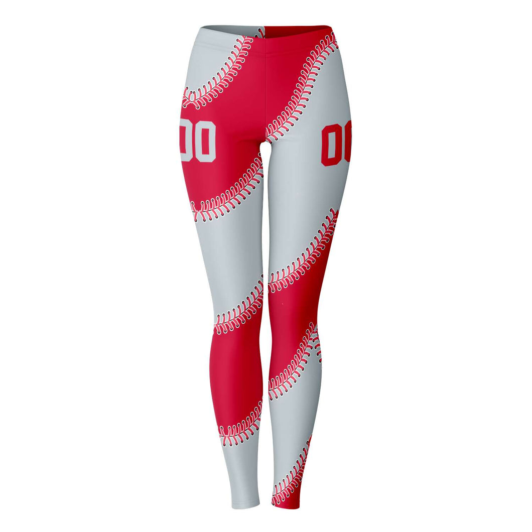 Seattle Personalized Leggings Red & Silver