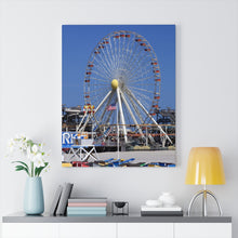 Load image into Gallery viewer, Canvas Print Wildwood Jersey Shore Morey&#39;s Piers Amusement Park  Rides Ferris Wheel Beach
