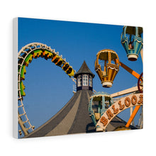 Load image into Gallery viewer, Canvas Print Wildwood Jersey Shore Morey&#39;s Piers Amusement Park  Rides Ferris Wheel

