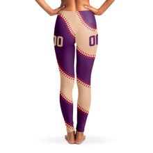 Load image into Gallery viewer, Personalized Leggings Purple and Coral
