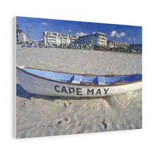 Load image into Gallery viewer, Gouache Digital Art painting Wall Art Print Lifeboat Beach Cape May NJ
