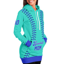 Load image into Gallery viewer, Personalized Long Hoodie Cobalt Turquoise &amp; Blue
