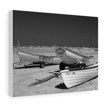 Load image into Gallery viewer, Black and White Photography Wall Art Print Wildwood Crest life guard boats New Jersey beach
