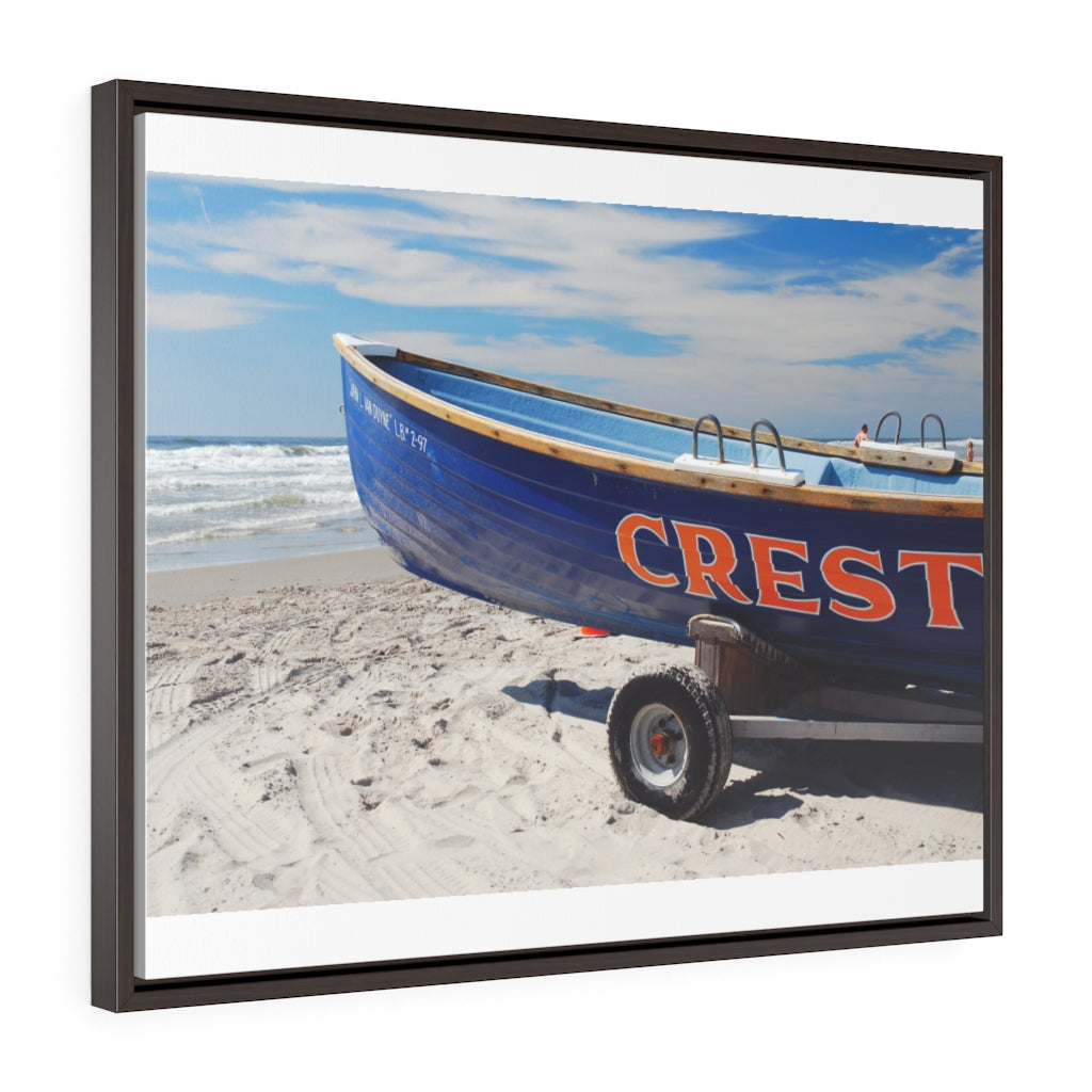 Canvas Print Wildwood Crest On The Beach Lifeguard Boat Ocean View