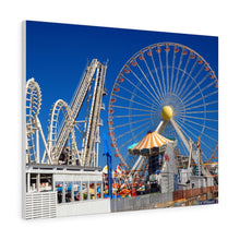 Load image into Gallery viewer, Canvas Print Wildwood New Jersey shore Big Ferris Wheel Ocean View
