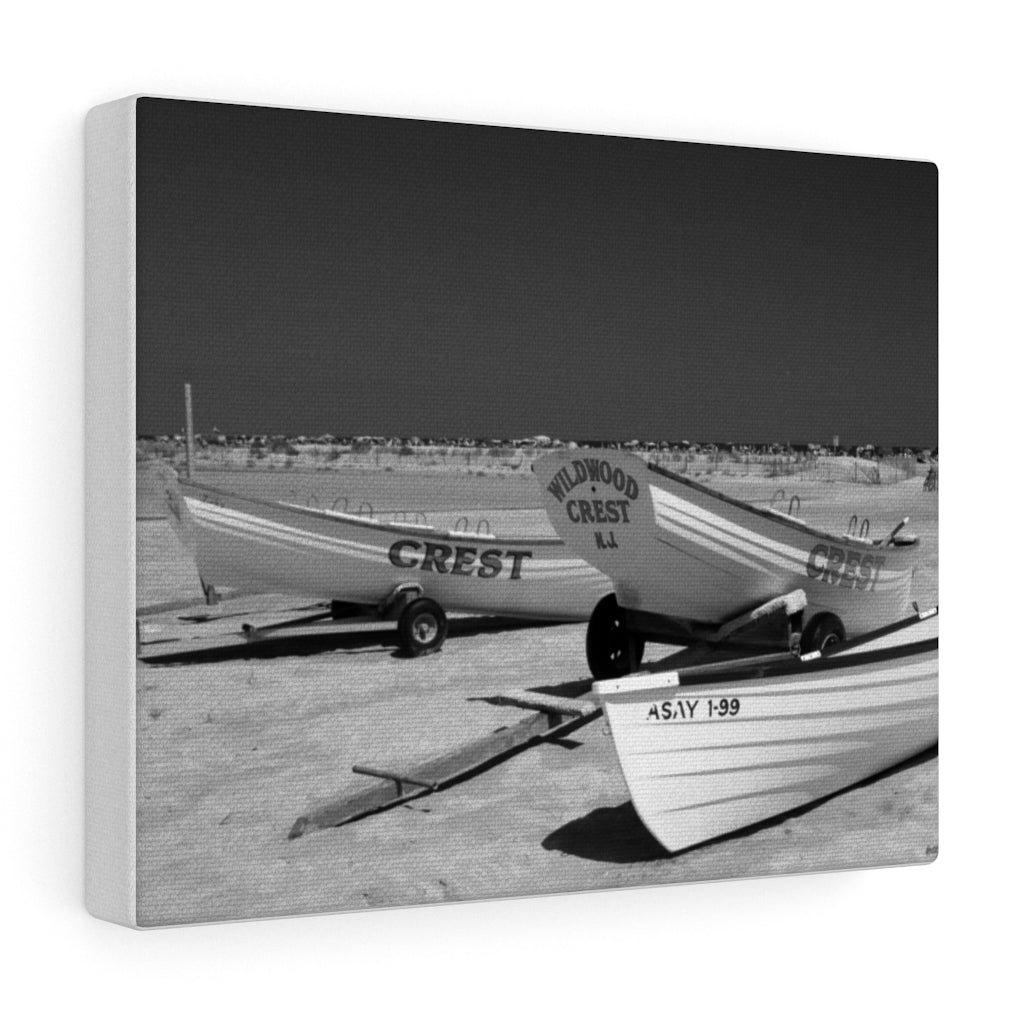 Black and White Photography Wall Art Print Wildwood Crest life guard boats New Jersey beach