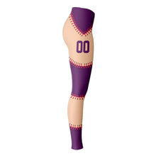 Load image into Gallery viewer, Personalized Leggings Purple and Coral
