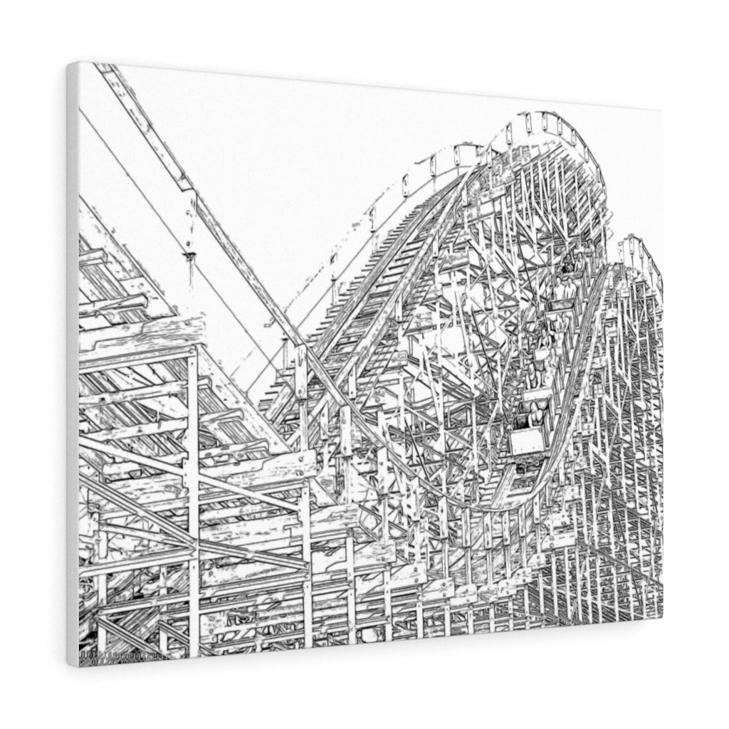 Art Sketch Wall Art Print Wildwood Wooden Boardwak Roller Coaster